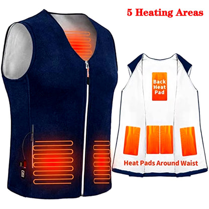 Winter Warm Men Jacket Smart Heated Vest USB Trekking Electric Heating Jacket Body Warmer Heating Pad Hunting Heated Vest Jacket