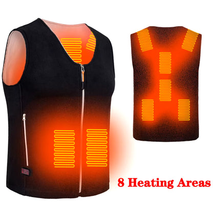 Winter Warm Men Jacket Smart Heated Vest USB Trekking Electric Heating Jacket Body Warmer Heating Pad Hunting Heated Vest Jacket