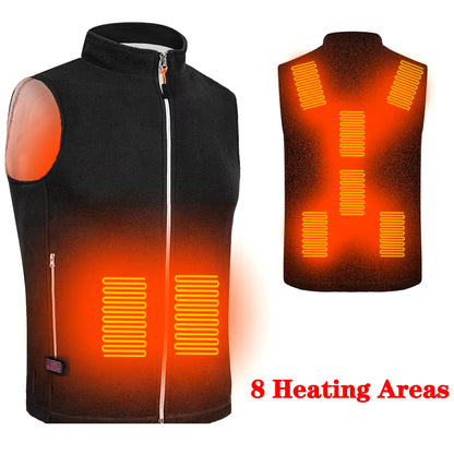 Winter Warm Men Jacket Smart Heated Vest USB Trekking Electric Heating Jacket Body Warmer Heating Pad Hunting Heated Vest Jacket