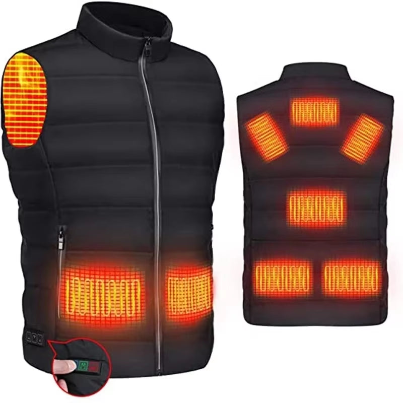 Winter Warm Men Jacket Smart Heated Vest USB Trekking Electric Heating Jacket Body Warmer Heating Pad Hunting Heated Vest Jacket