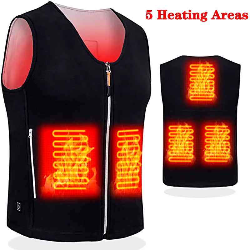 Winter Warm Men Jacket Smart Heated Vest USB Trekking Electric Heating Jacket Body Warmer Heating Pad Hunting Heated Vest Jacket