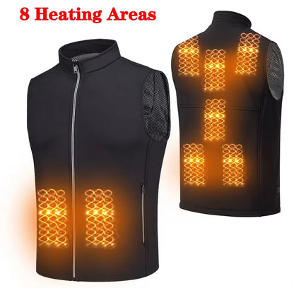 Winter Warm Men Jacket Smart Heated Vest USB Trekking Electric Heating Jacket Body Warmer Heating Pad Hunting Heated Vest Jacket